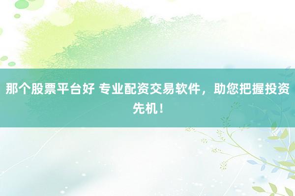 那个股票平台好 专业配资交易软件，助您把握投资先机！