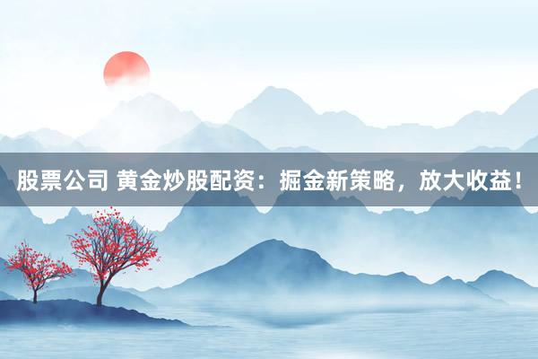股票公司 黄金炒股配资：掘金新策略，放大收益！