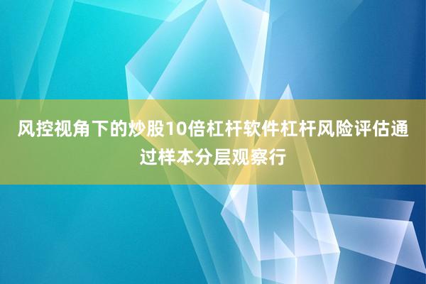 风控视角下的炒股10倍杠杆软件杠杆风险评估通过样本分层观察行